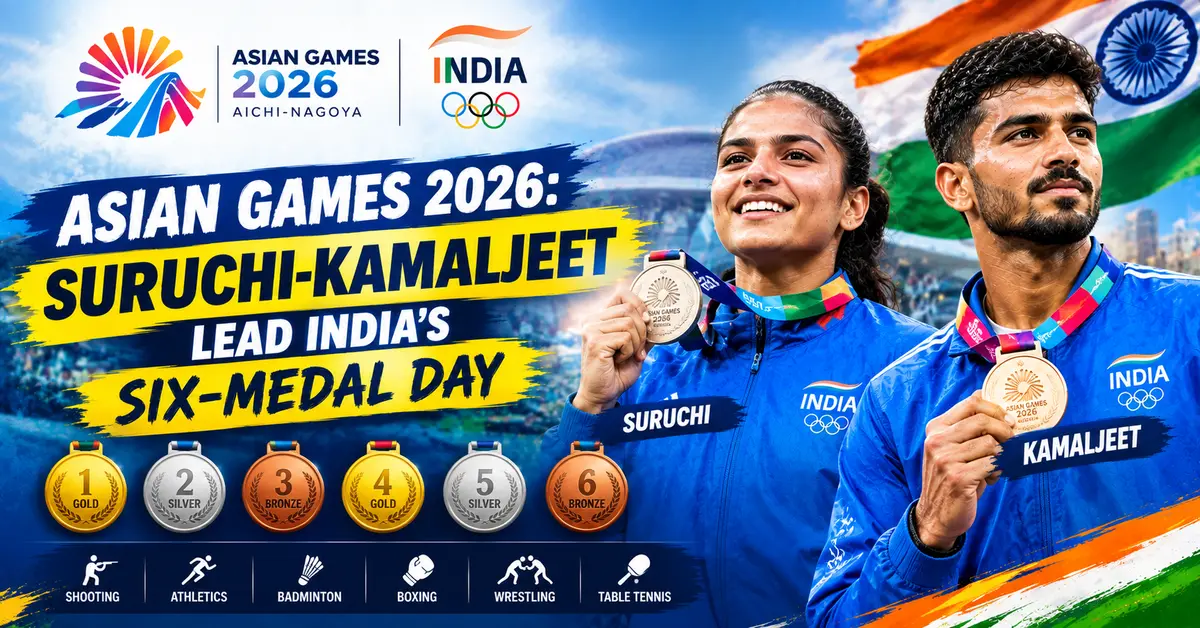 Asian Games 2026: Suruchi-Kamaljeet Lead India's Six-Medal Day